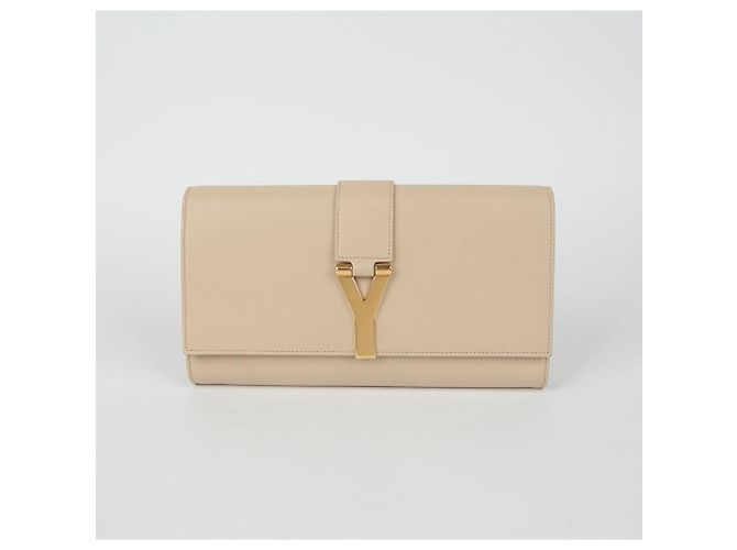 Saint Laurent Clutch Chic con Solapa Blanco - vista 2