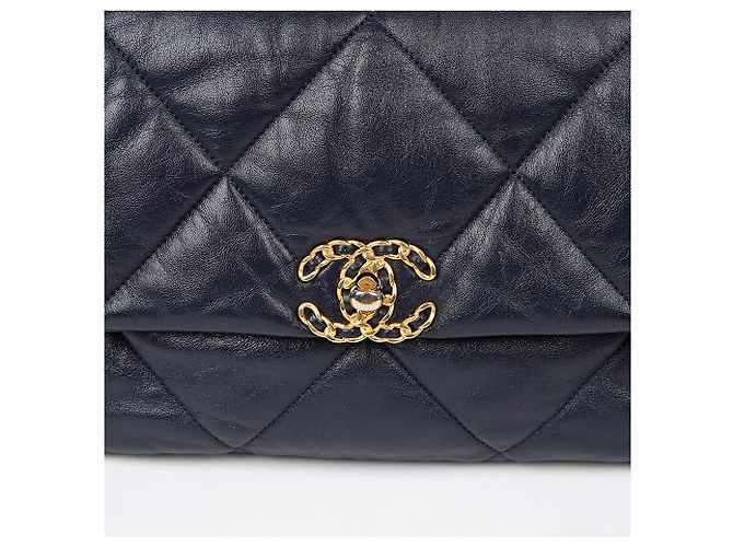 Chanel Large Tote Shoulder Bag Blue - view 2
