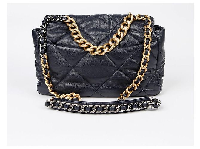 Chanel Large Tote Shoulder Bag Blue - view 3