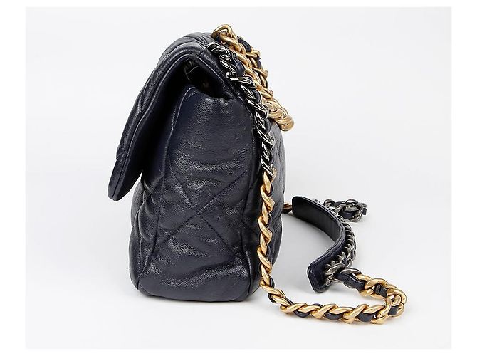 Chanel Large Tote Shoulder Bag Blue - view 4