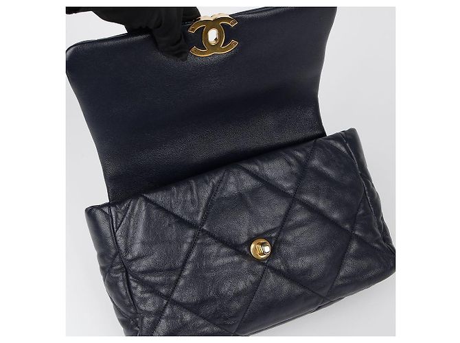 Chanel Large Tote Shoulder Bag Blue - view 9