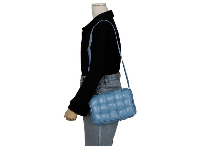 Bottega Veneta Borsa a tracolla Padded Cassette Blu - vista 13