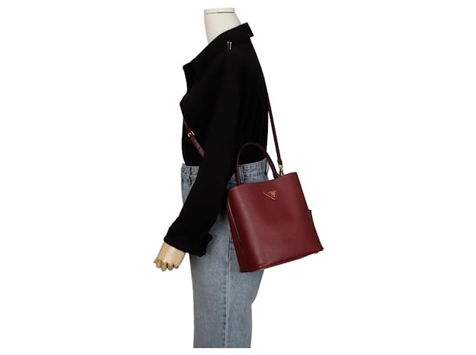 Prada Medium Tote Schultertasche Rot - Ansicht 12