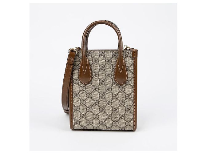 Gucci Verschlungene Mini Tote Schultertasche Braun - Ansicht 5