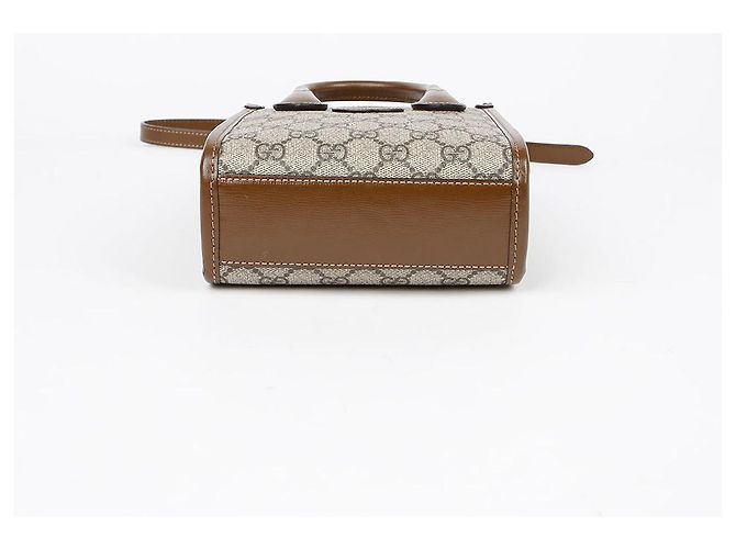 Gucci Verschlungene Mini Tote Schultertasche Braun - Ansicht 7