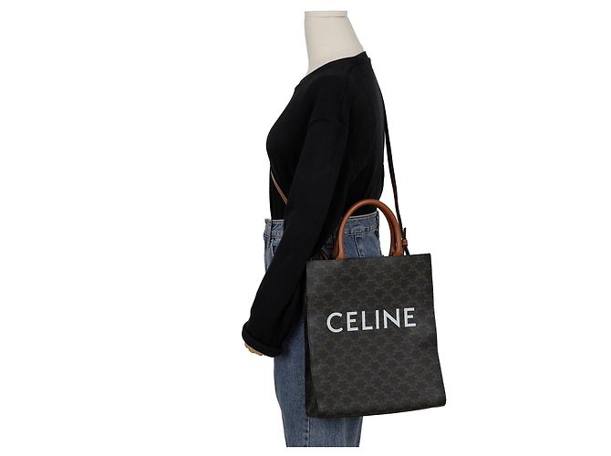Triomphe Céline Borsa tote piccola a spalla Bianco - vista 13