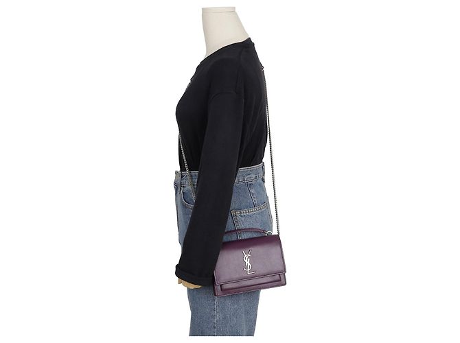 Saint Laurent Borsa a Spalla WOC Sunset Porpora - vista 12