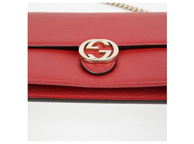 Gucci Borsa a spalla incrociata Mini WOC intrecciata Rosso - vista 10