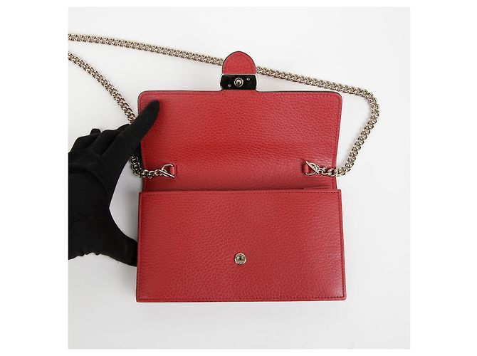 Gucci Borsa a spalla incrociata Mini WOC intrecciata Rosso - vista 12
