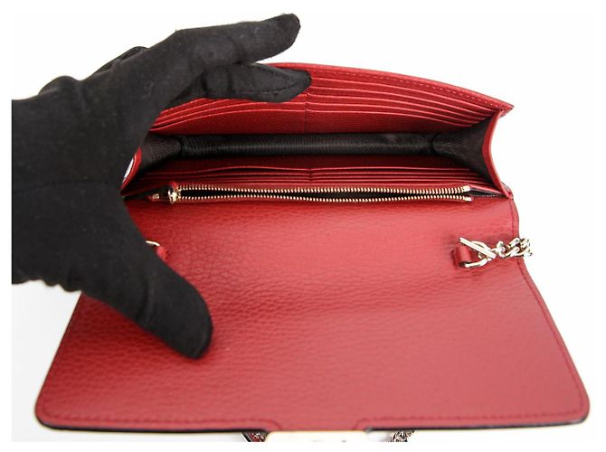 Gucci Borsa a spalla incrociata Mini WOC intrecciata Rosso - vista 13