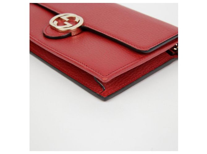 Gucci Borsa a spalla incrociata Mini WOC intrecciata Rosso - vista 9