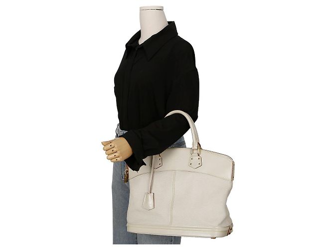 Louis Vuitton Borsa Tote Suhali MM Lockit Bianco - vista 17