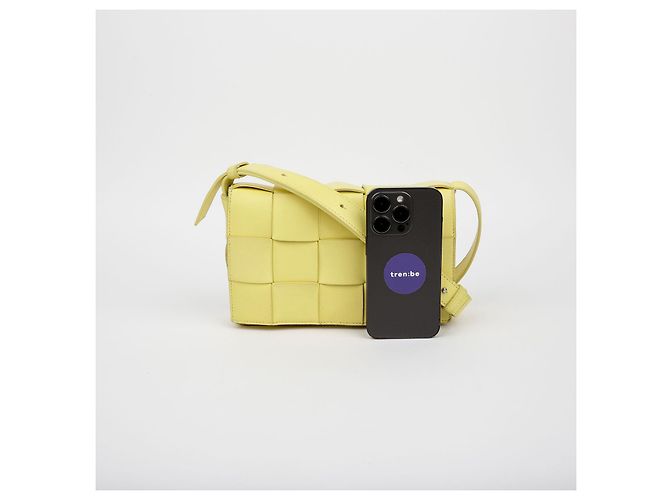 Bottega Veneta Borsa a Spalla Crossbody Intrecciato Cassette Giallo - vista 10