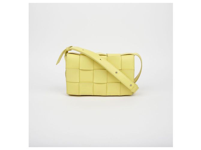 Bottega Veneta Borsa a Spalla Crossbody Intrecciato Cassette Giallo - vista 2