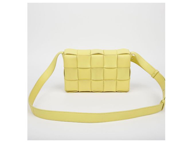 Bottega Veneta Borsa a Spalla Crossbody Intrecciato Cassette Giallo - vista 3