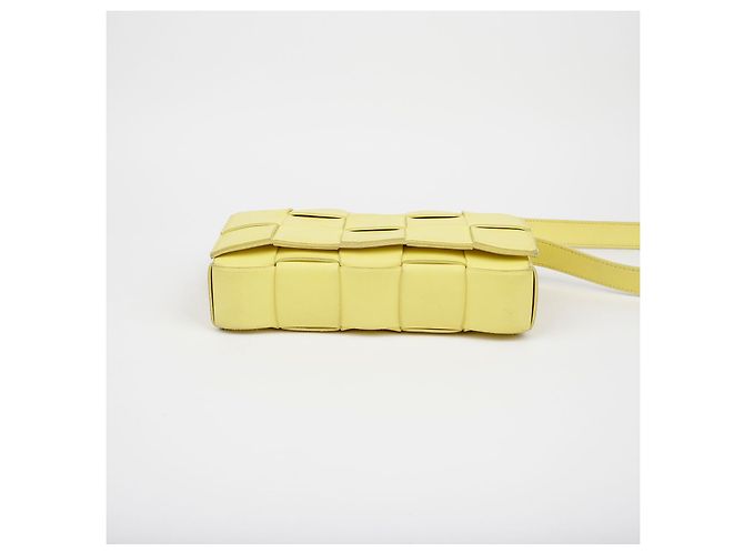 Bottega Veneta Borsa a Spalla Crossbody Intrecciato Cassette Giallo - vista 6
