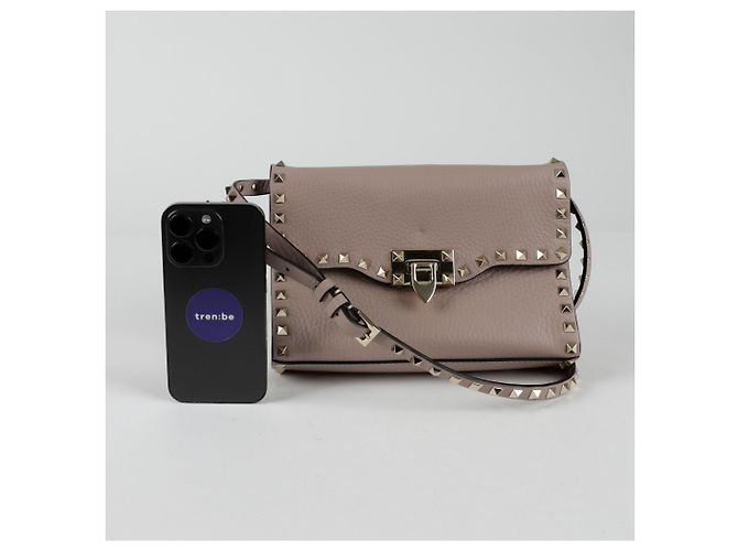 Valentino Borsa a Spalla Crossbody Rockstud Flap Rosa - vista 8