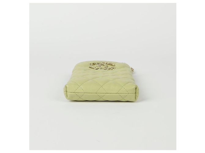 Chanel Supporto per telefono e borsa a tracolla con logo Caviar Skin Verde - vista 7