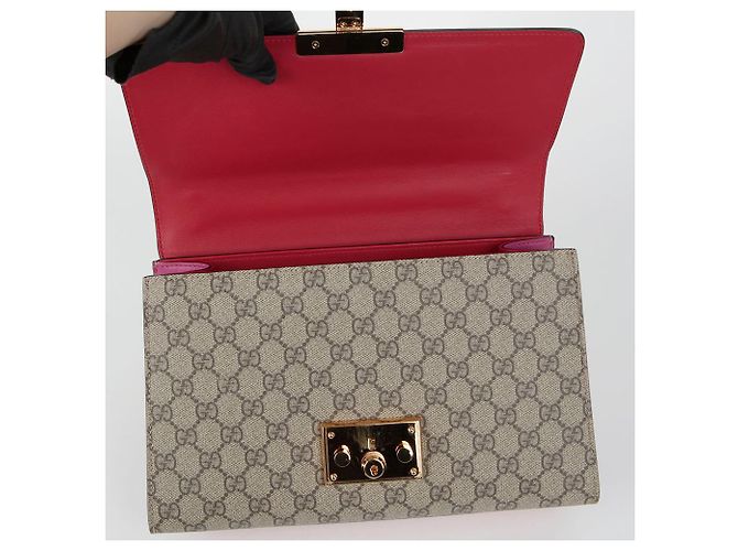 Gucci Borsa a Spalla Media Paddle Lock Rosso - vista 10