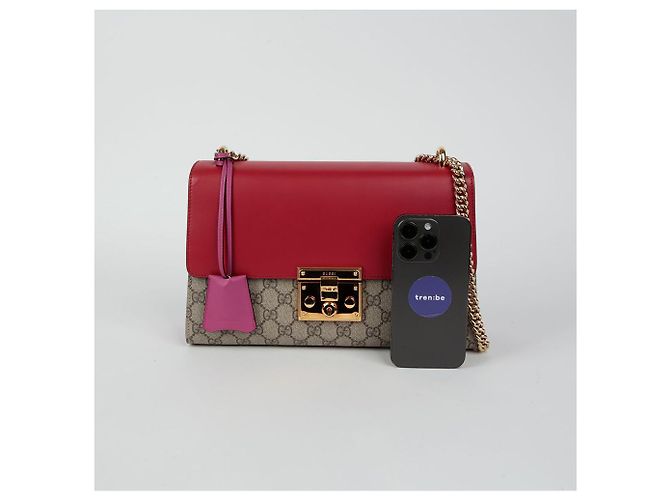 Gucci Borsa a Spalla Media Paddle Lock Rosso - vista 9