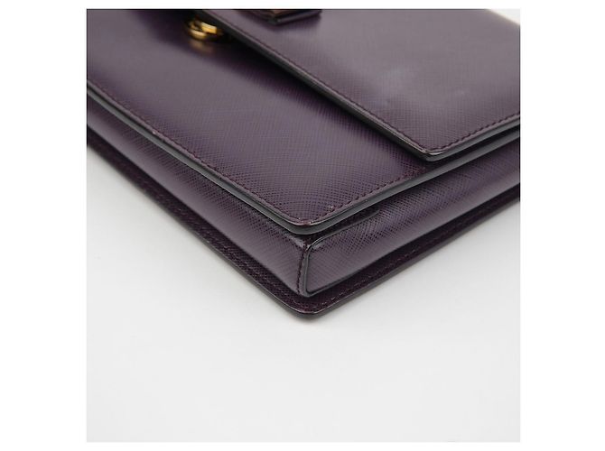 Salvatore Ferragamo Borsa a tracolla incrociata con catena Bara Gini Porpora - vista 11