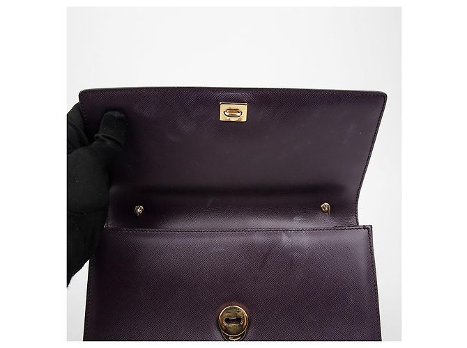Salvatore Ferragamo Borsa a tracolla incrociata con catena Bara Gini Porpora - vista 14