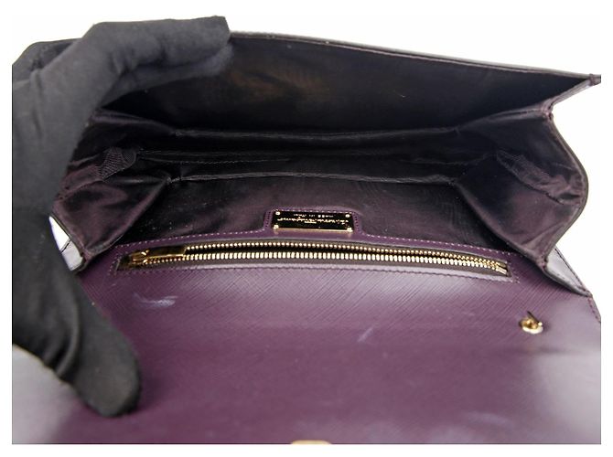 Salvatore Ferragamo Borsa a tracolla incrociata con catena Bara Gini Porpora - vista 16