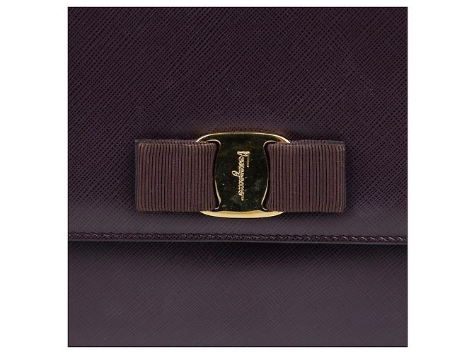 Salvatore Ferragamo Borsa a tracolla incrociata con catena Bara Gini Porpora - vista 2
