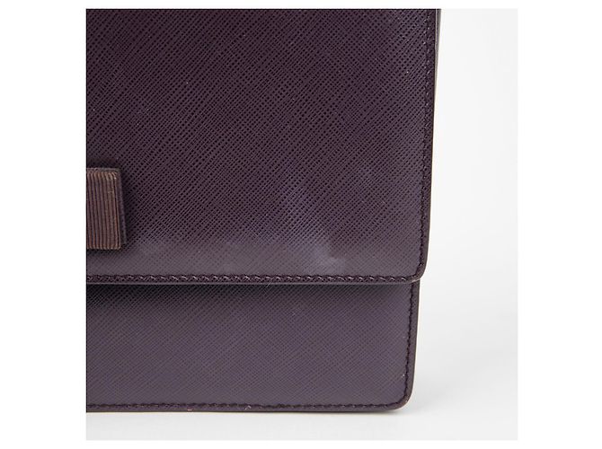 Salvatore Ferragamo Borsa a tracolla incrociata con catena Bara Gini Porpora - vista 3