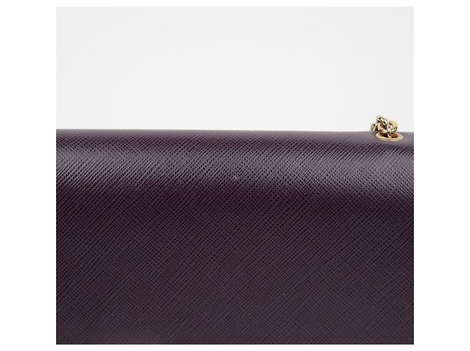 Salvatore Ferragamo Borsa a tracolla incrociata con catena Bara Gini Porpora - vista 4