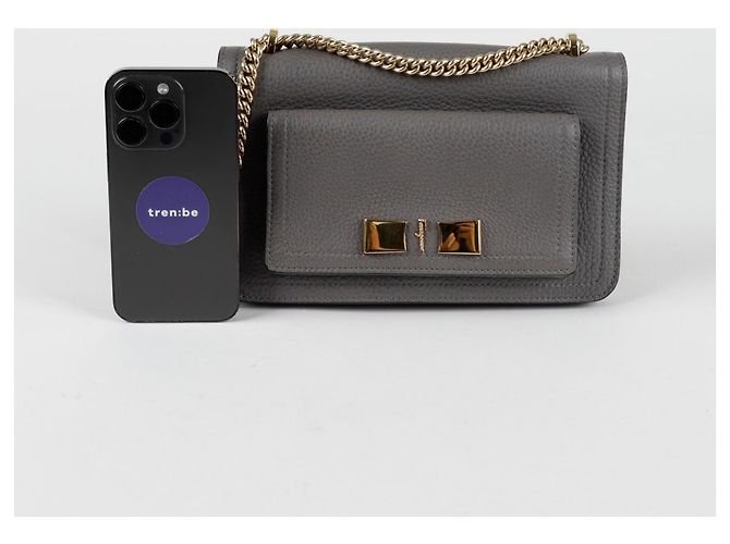 Salvatore Ferragamo Borsa a tracolla incrociata Ginabra Chain Marrone - vista 7