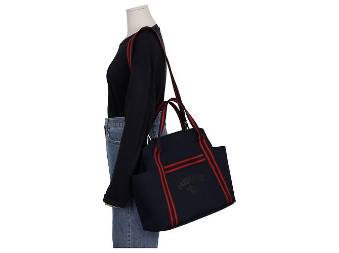 Hermès Borsa a Spalla Grooming Tote Blu - vista 10