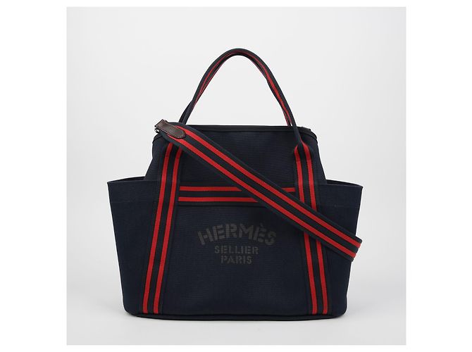 Hermès Borsa a Spalla Grooming Tote Blu - vista 2