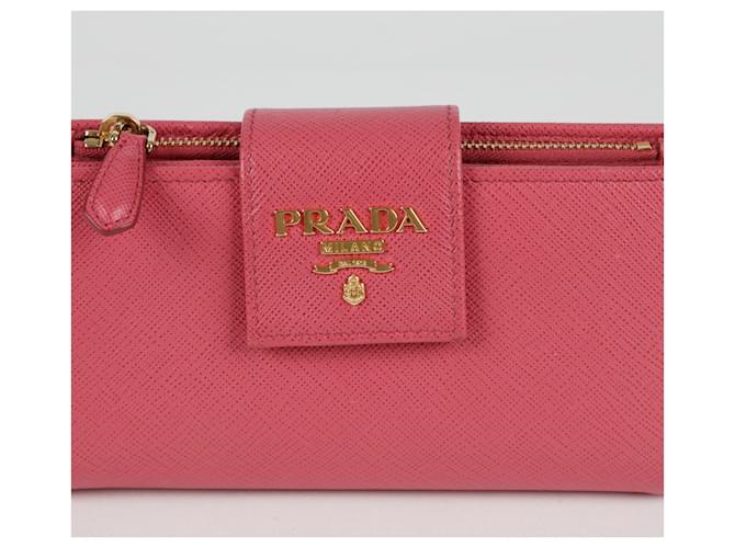 Saffiano Prada Cartera con solapa Rosa - vista 2