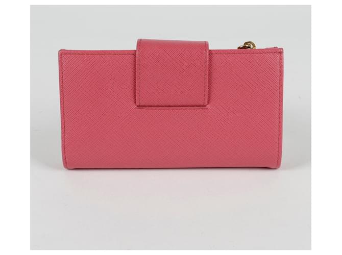 Saffiano Prada Cartera con solapa Rosa - vista 3