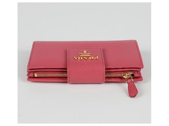 Saffiano Prada Cartera con solapa Rosa - vista 4