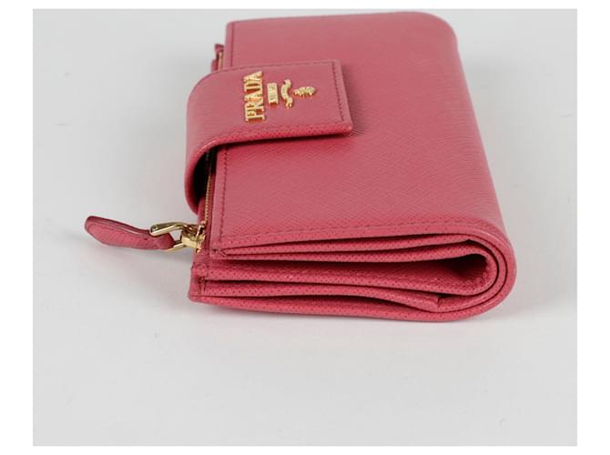 Saffiano Prada Cartera con solapa Rosa - vista 5