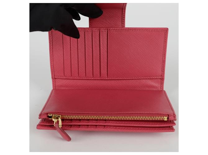 Saffiano Prada Cartera con solapa Rosa - vista 8