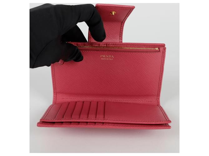 Saffiano Prada Cartera con solapa Rosa - vista 9