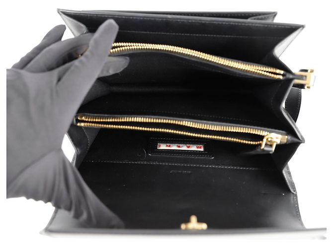 Marni Borsa a Spalla Crossbody Medium Trunk Nero - vista 10