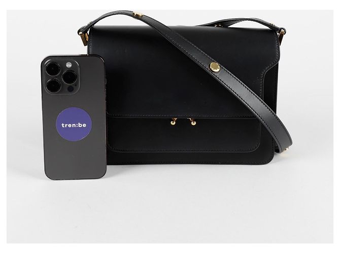 Marni Borsa a Spalla Crossbody Medium Trunk Nero - vista 7