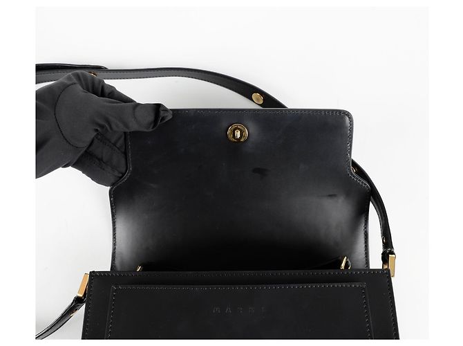 Marni Borsa a Spalla Crossbody Medium Trunk Nero - vista 8