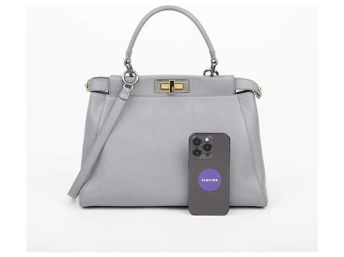 Fendi Borsa a Spalla Peekaboo Medium Tote Marrone - vista 12