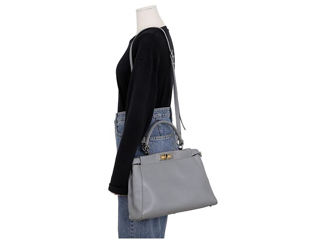 Fendi Borsa a Spalla Peekaboo Medium Tote Marrone - vista 15