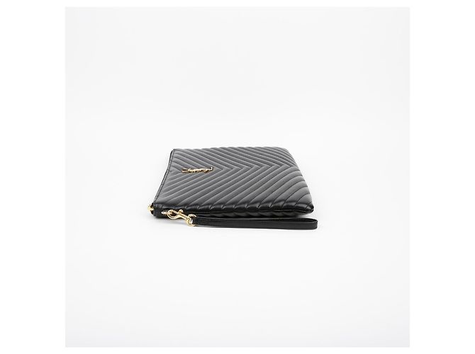 Saint Laurent Clutch de Documentos Monogram Negro - vista 5