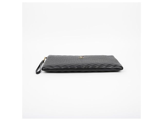 Saint Laurent Clutch de Documentos Monogram Negro - vista 6