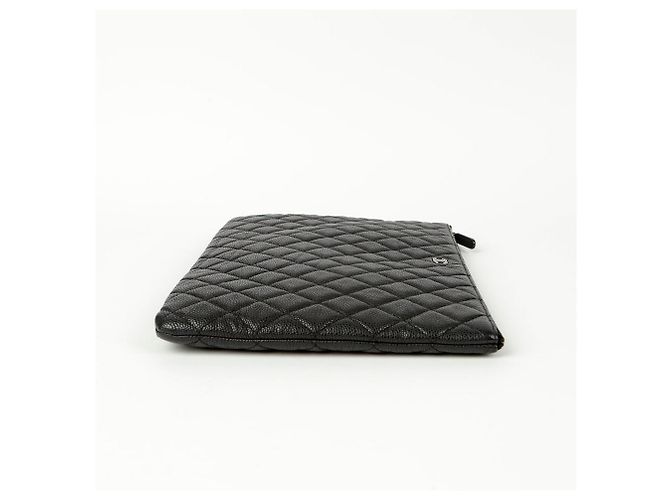 Chanel Clutch Grande CC in Pelle Caviar Nero - vista 5