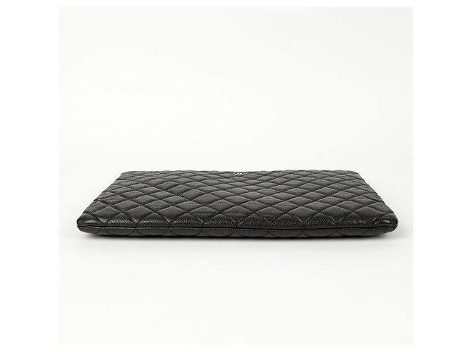 Chanel Clutch Grande CC in Pelle Caviar Nero - vista 6