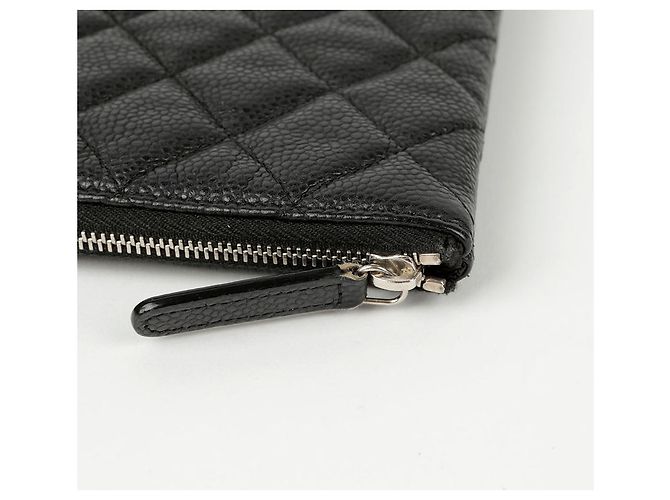 Chanel Clutch Grande CC in Pelle Caviar Nero - vista 7