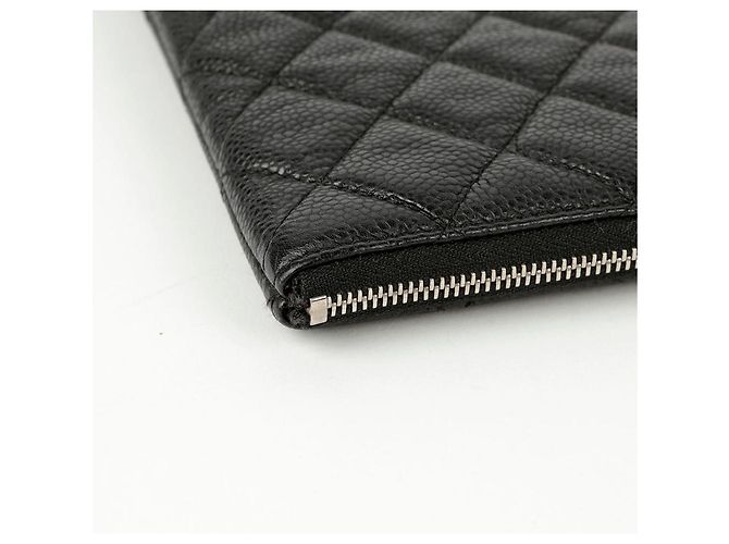 Chanel Clutch Grande CC in Pelle Caviar Nero - vista 8
